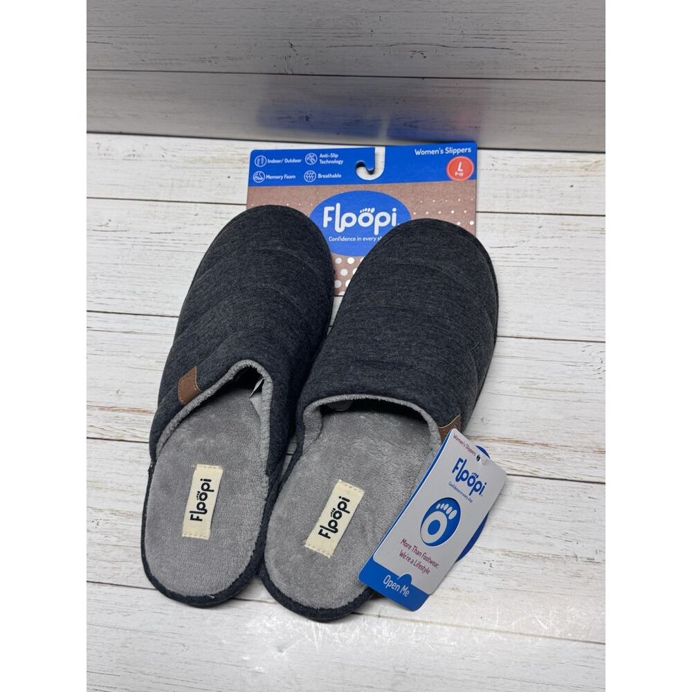 Floopi Women's Mallory Clog Slippers Gray NEW! USA MADE